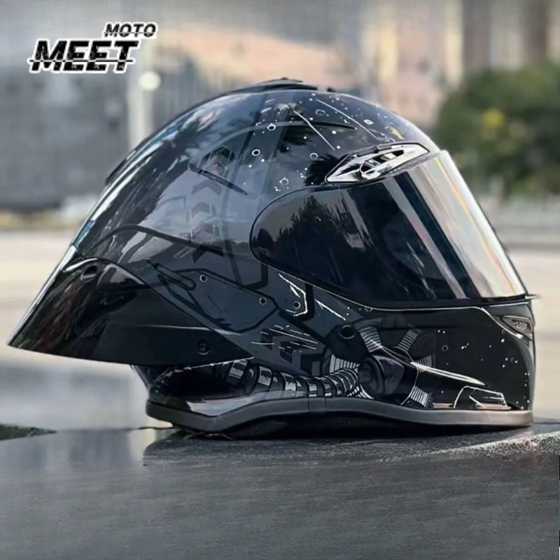 Full Face Motorcycle Helmet With Bluetooth - Helm Motor HOT dengan Sayap Belakang