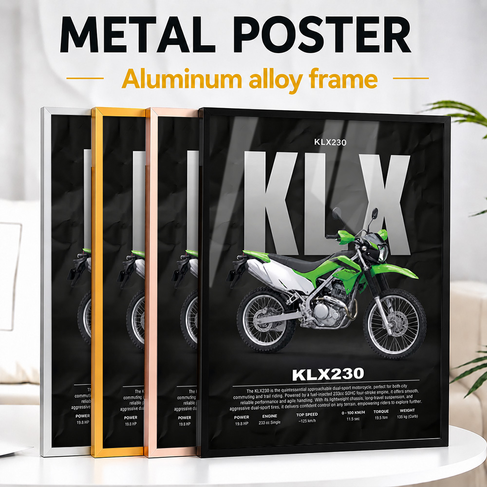Riding Gear - Poster Logam Berbingkai Sepeda Motor Dual