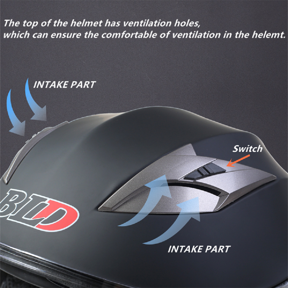 Helm BLD Stylish 3/4 Half Face - Full Face Motorcycle Helmet With Bluetooth ulasan dan harga