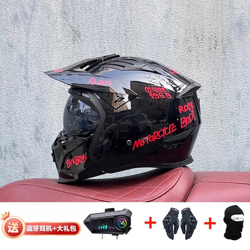 Orz helm motor Off Road kombin - Full Face Motorcycle Helmet With Bluetooth ulasan dan harga