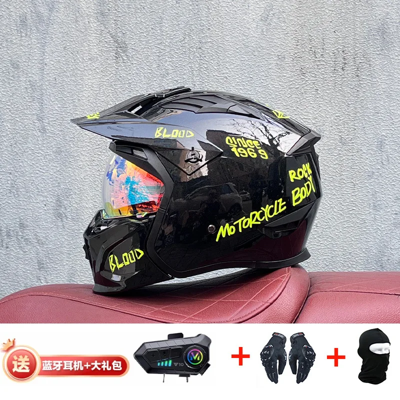 Orz helm motor Off Road kombin - Full Face Motorcycle Helmet With Bluetooth ulasan dan harga