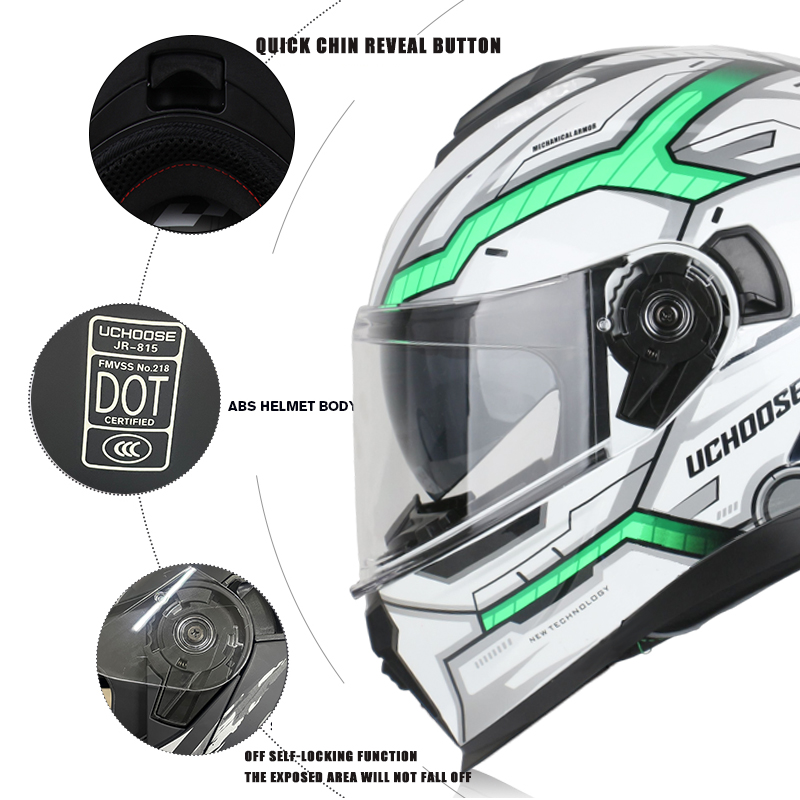 Uchoose helm sepeda motor modu - Full Face Motorcycle Helmet With Bluetooth ulasan dan harga