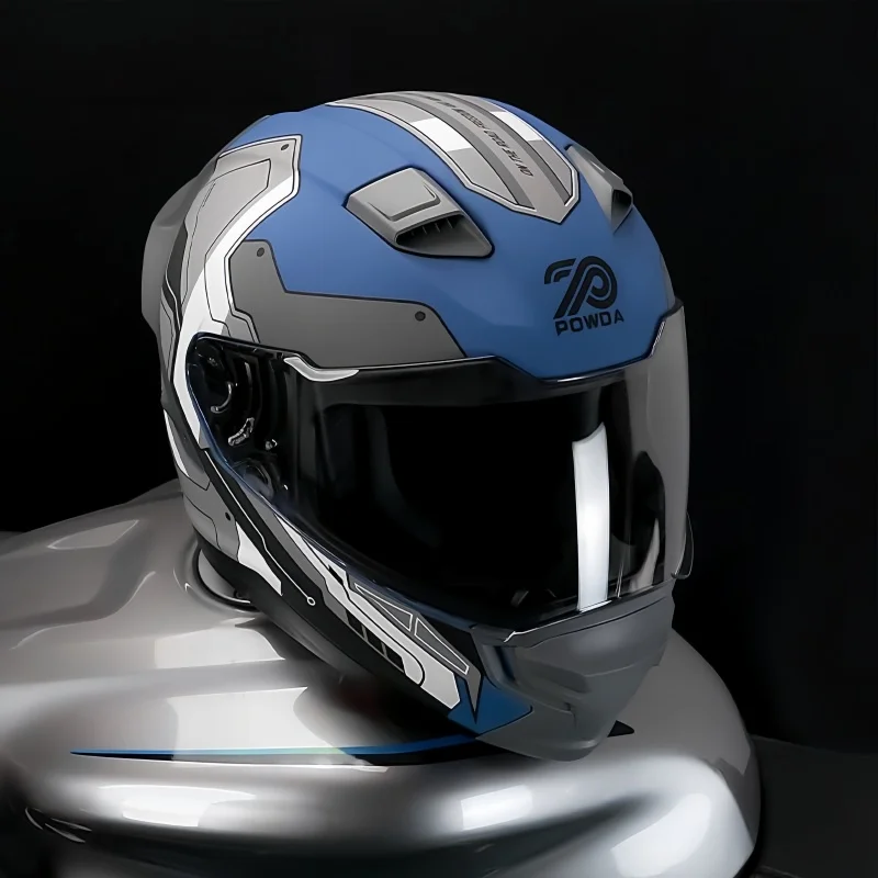 Helm Motor Full Face Unisex, H - Dual Visor Motorcycle Racing Helmet ulasan dan harga