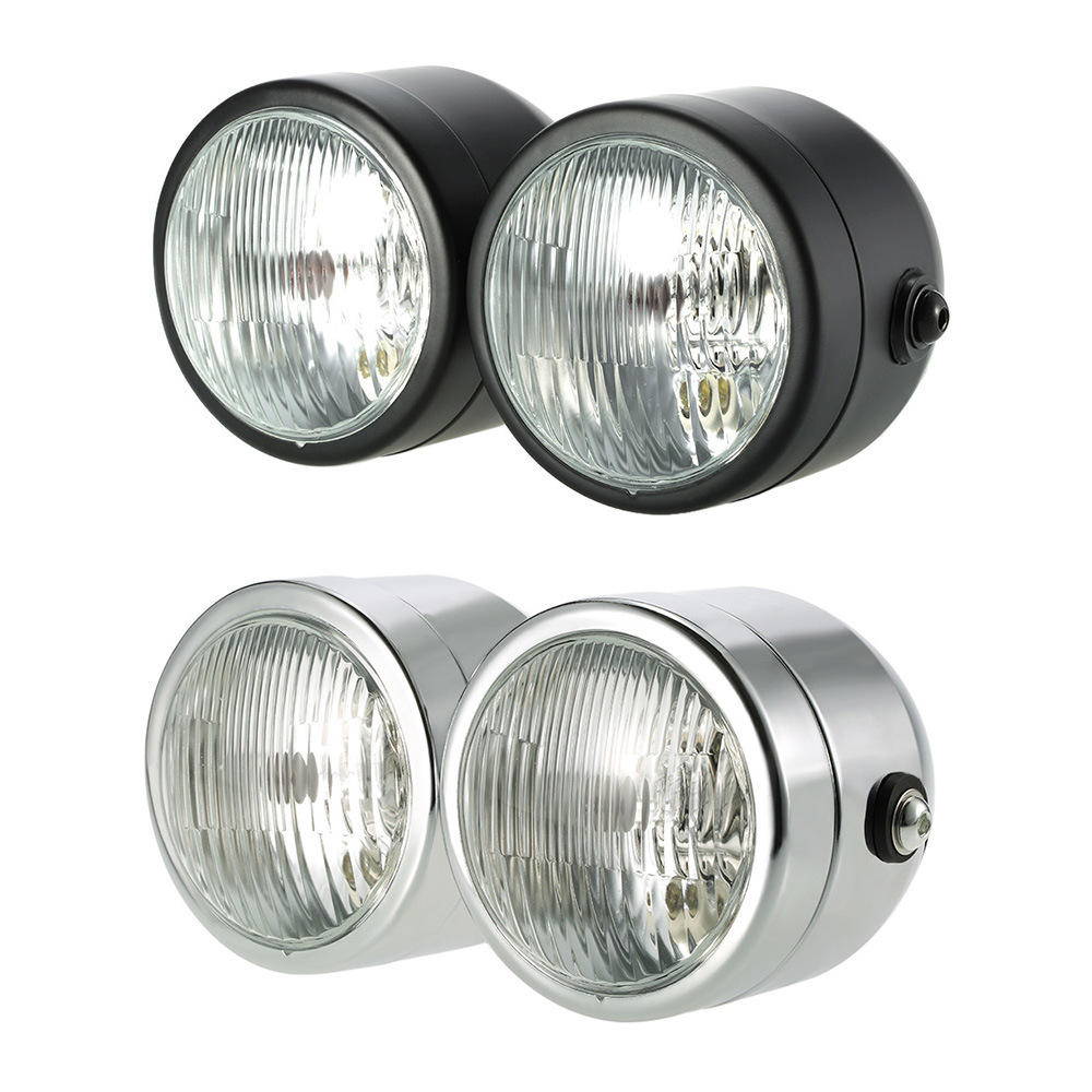 Lampu Depan Kembar Universal H - Universal Motorcycle Led Headlight Projector ulasan dan harga